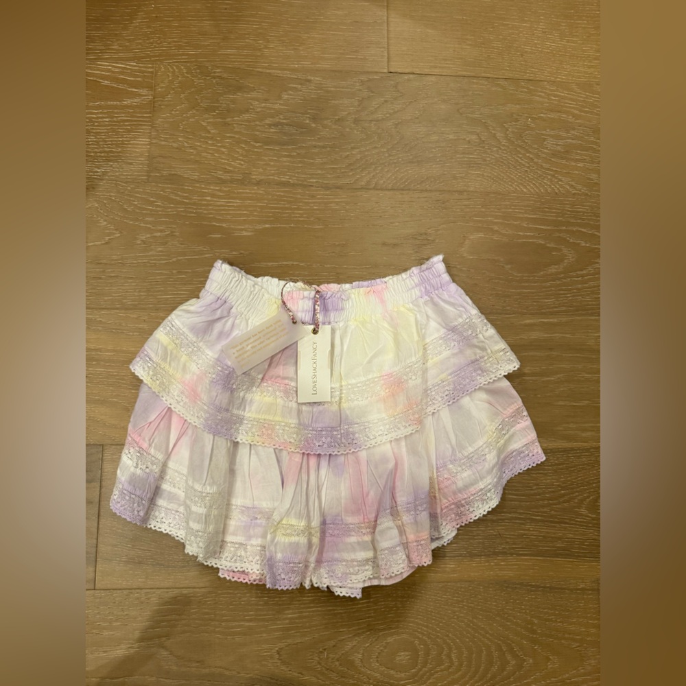 Love Shack Fancy Medium Tie Dye Ruffle Skirt. 💜⚡️